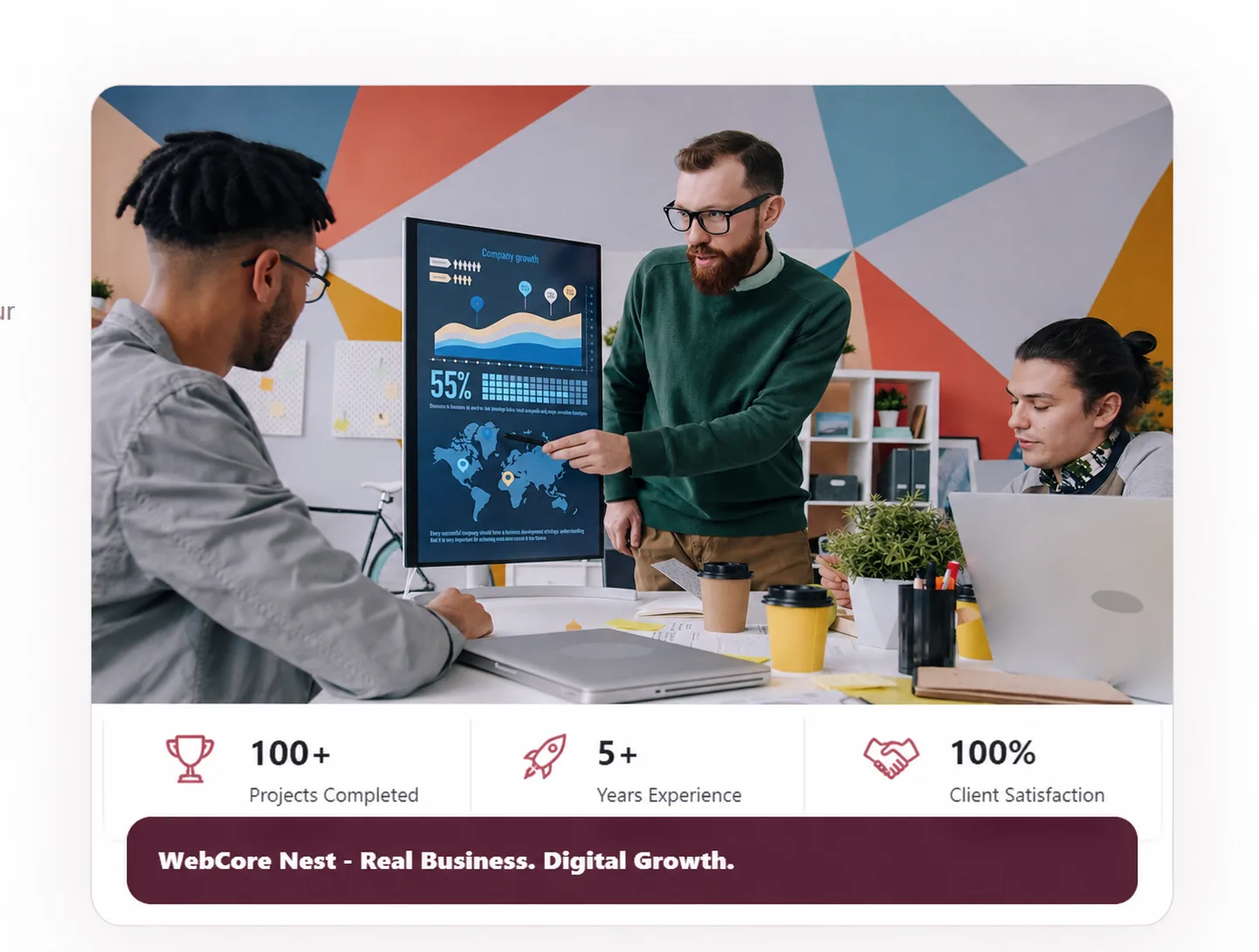 WebCore Nest website design and digital growth team workspace